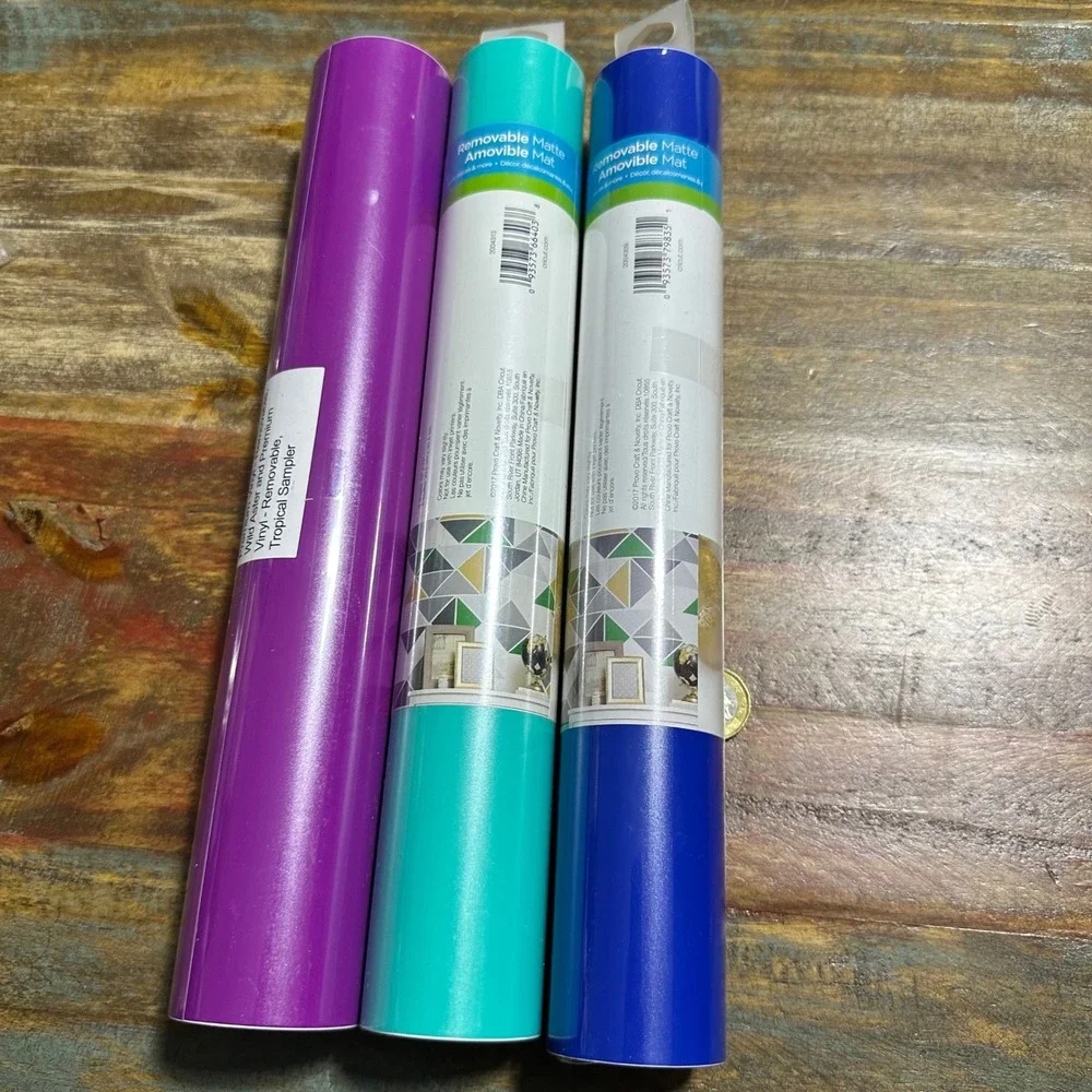 Cricut Premium Vinyl Removable Matte Bundle Tropical - Vivid Blue Wild Aster